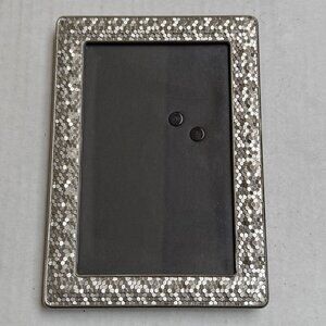 Nicole Miller Home Silver Tone Photo Picture Frame Metallic Shiny Decor